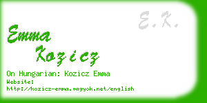 emma kozicz business card